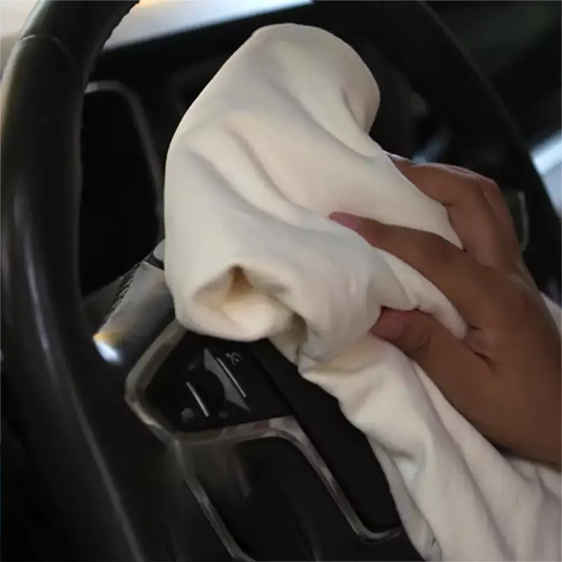 1 pz camoscio naturale forma libera pulito panno in vera pelle Auto casa moto lavaggio cura asciugamano ad asciugatura rapida Super assorbente