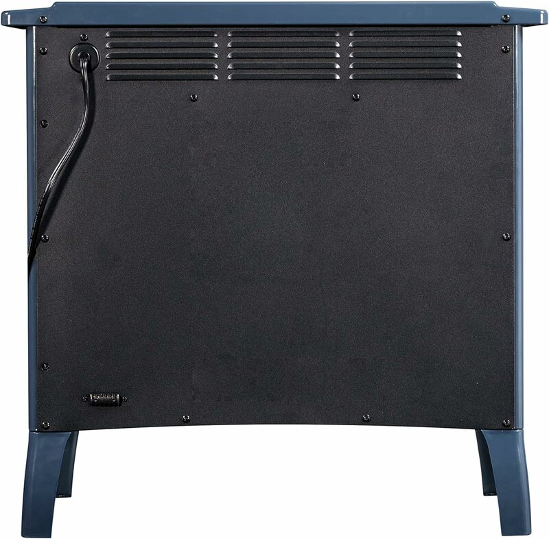 Duraflame-Electric Infrared Quartz Fireplace, 3D Flame Effect, Navy Blue