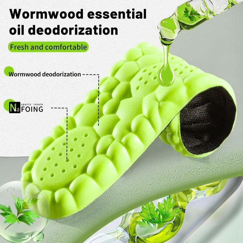 Sepatu Insole olahraga 4D, bantalan sol Super lembut untuk kaki peredam kejut sol sepatu pendukung lengkungan ortopedi