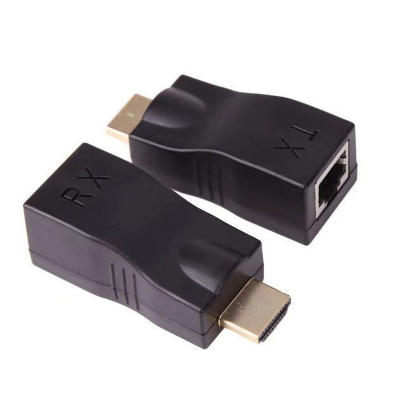 Cabo extensor compatível com HDMI, portas RJ45 de rede, 1080p HD, 4K, 30m, CAT5e, 6, UTP, LAN, cabo extensor