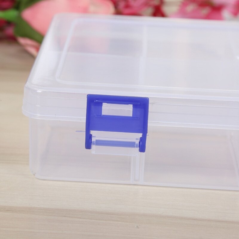 Caja almacenamiento herramientas, compartimentos divisores extraíbles, caja almacenamiento plástico, caja envío