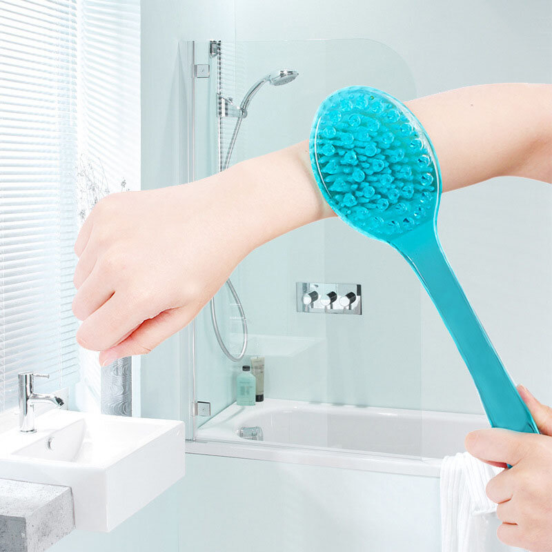 1Pcs Long Handle Exfoliating Scrub Bath Brush Back Massager Spa Skin Cleaning Brush Bathroom Accessories For Men Women