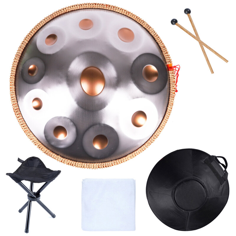 D Minor-tambor de lengüeta de acero para principiantes, instrumento de percusión, tambor de mano con soporte de bolsa, 10 notas