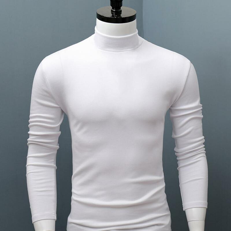 Camisa básica ajustada de manga larga para hombre, Top de absorción de sudor, ajustada, Simple, para uso diario, otoño