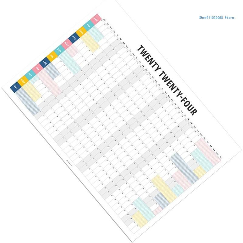 Planejador calendário anual 2024 2024 Ano completo para visualizar o calendário Calendário parede 50x30cm executado