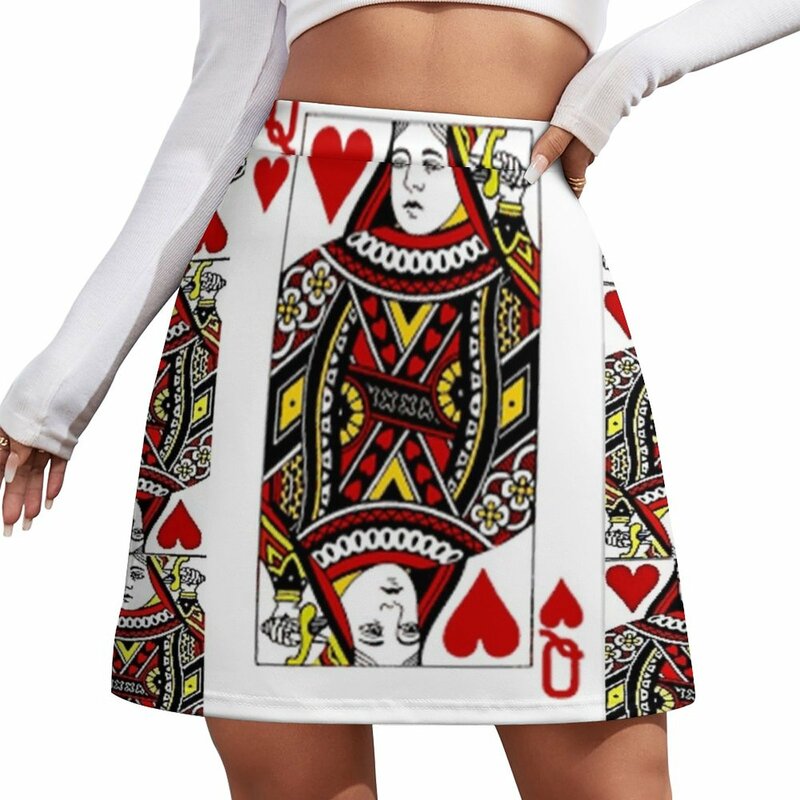 QUEEN OF HEARTS PLAYING CARDS ARTWORK Mini Skirt skirt skirt new in clothes