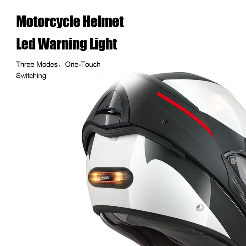 Motocicleta segurança piscando luzes de advertência LED, lanternas no capacete, lâmpada de sinal, pisca-pisca, ciclismo, bicicleta, acessórios moto