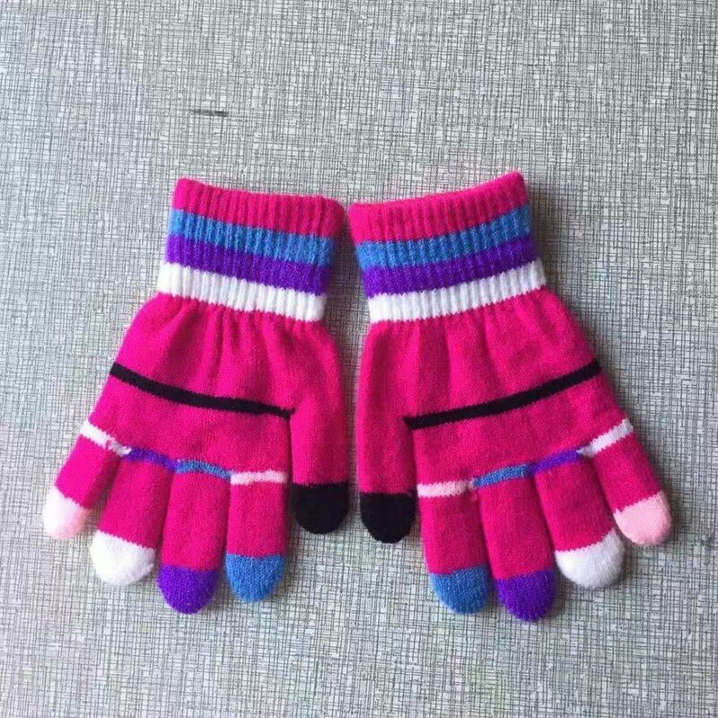 Luvas infantis tricotadas para desenhos animados, luvas quentes para bebês, luvas infantis de inverno de 5 a 10 anos, 1 par