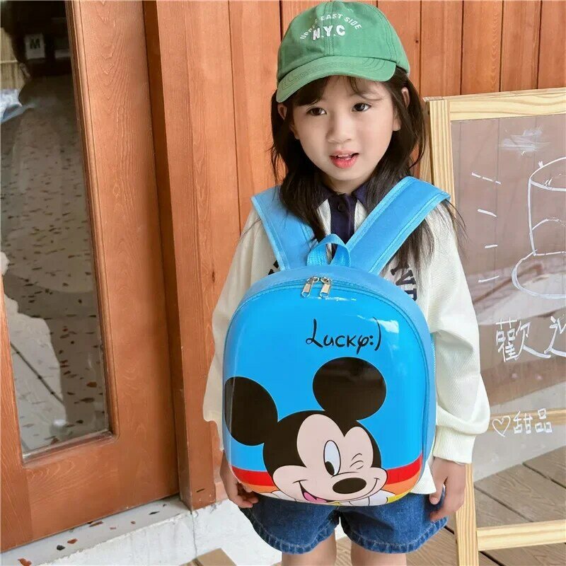 Disney-mochila escolar con cremallera para niños, bolso ligero de dibujos animados, para guardería