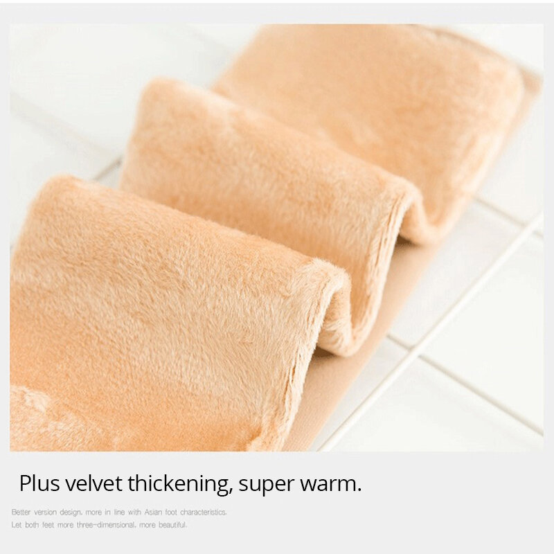 Calcetines gruesos de lana y Cachemira para invierno, calcetín suave de terciopelo liso, botas para dormir, Unisex, 1 par