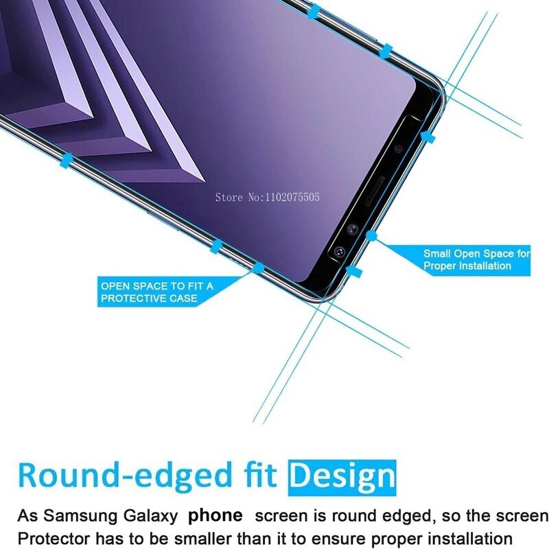 3 buah kaca Tempered untuk Samsung Galaxy A3 A5 A7 2016 A6 A8 Plus 2018 J3 J5 J7 2017 J4 J6 Plus lapisan pelindung layar transparan