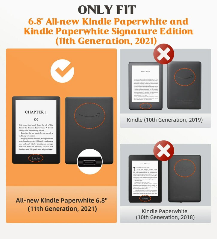 Casing untuk 6.8 "Kindle Paperwhite (Generasi 11-2021) dan Kindle Paperwhite Edisi Khas Penutup Casing dengan Auto-Wake/Sleep