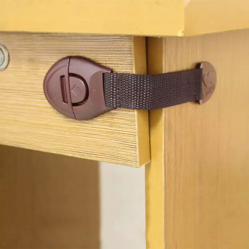 5 Buah/Banyak Coklat Lemari Kunci Pengaman untuk Bayi Furniture Pintu Kunci Laci Kulkas Kunci Pengaman Bukti Anak Bayi Pelindung