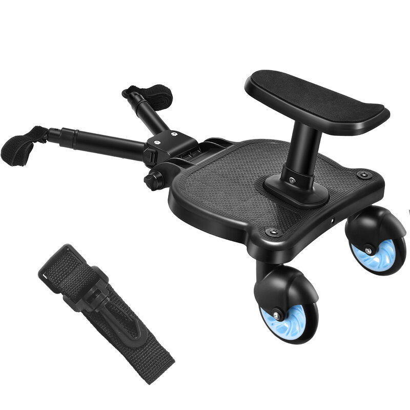 Bordo Buggy portatile con rotazione a 360 ° con sedile schede Kiddy universali carrozzina in piedi, Design stabile a due ruote per bambini 25kg