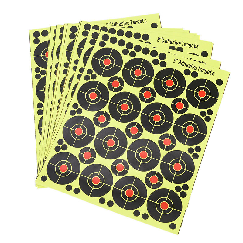 160pcs/10 Sheets High Strength Adhesive Shooting Targets Glow Florescent Paper Target For Hunting Arrow