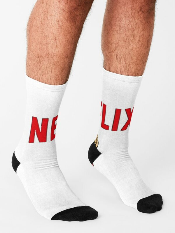 Netflix kaus kaki tahun baru anti selip lucu hadiah kaus kaki untuk pria wanita