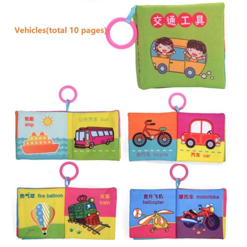 Livro de pano educacional precoce para bebês, desenvolvimento de inteligência, aprendizagem para bebês, brinquedos de banho, Cognize Reading Books, presentes para crianças e bebês