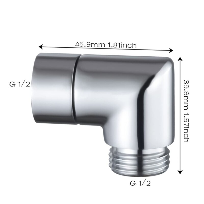 Brass Shower Elbow Adapter for Shower Head Shower Arm Connection Elbow Shower Head Extender Connector Bathroom Home