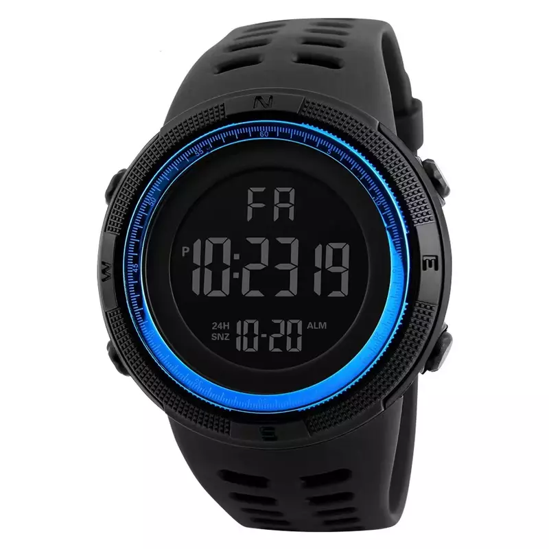 1251 다기능 알람 시계, 크로노 5Bar 방수 디지털 시계, 야외 스포츠 시계, 신제품