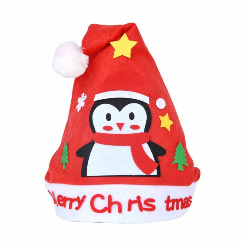 Kriss Kringle ręcznie robiony kapelusz dla św. Mikołaja Santa Claus łoś Kriss Kringle kapelusz pingwin ojciec Boże Narodzenie DIY Boże Narodzenie kapelusz zabawka impreza