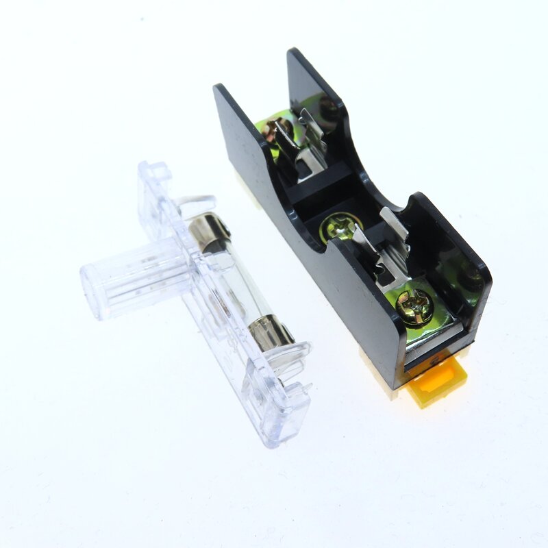 1pcs FS-101 Din Rail Mount Single Pole 6X30mm Fuse Holder Glass fuse 6*30 tube fuse casing WITH 10A FUSE