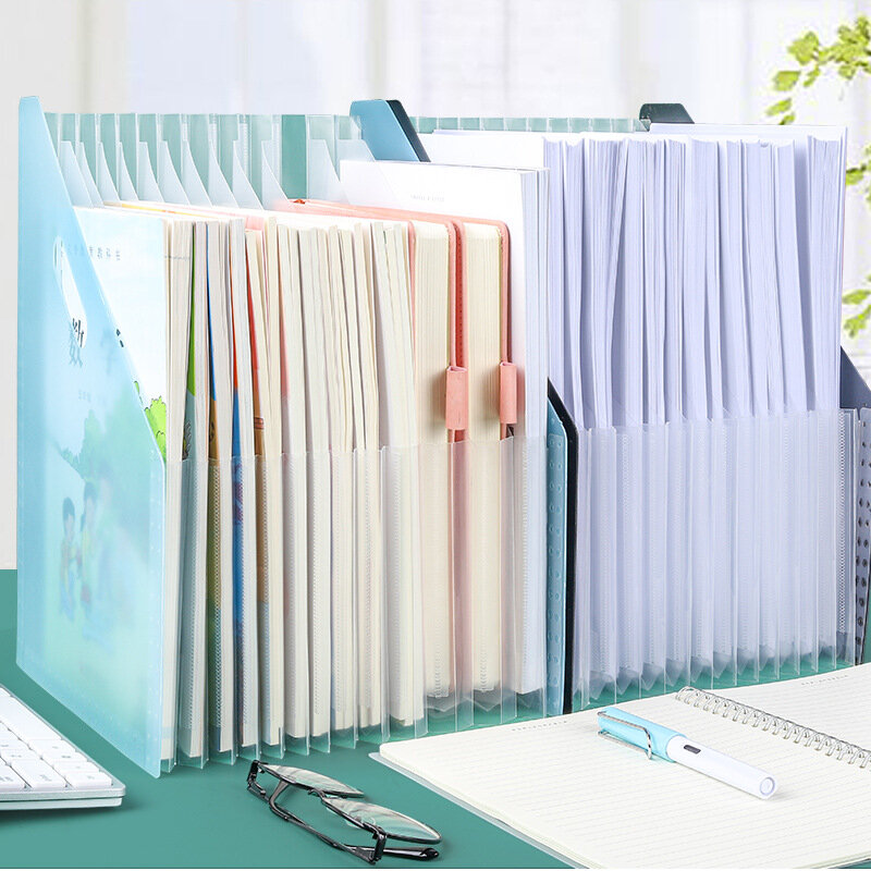 Carpeta de archivos de escritorio, organizador de papel para documentos, soporte de almacenamiento, caja de expansión multicapa, papelería escolar y de oficina