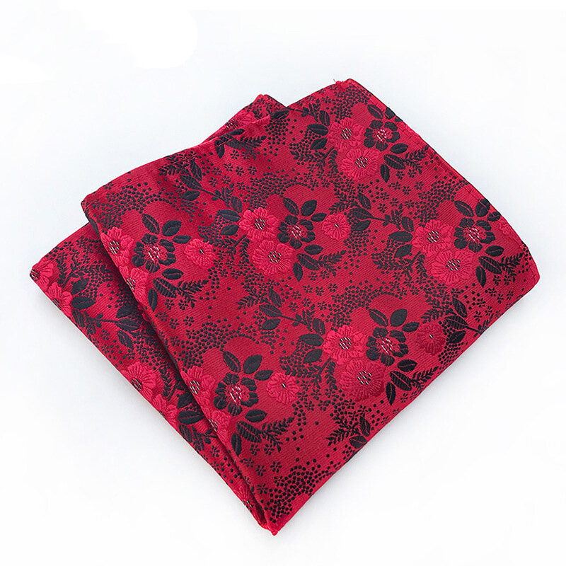 Pañuelos cuadrados de bolsillo de moda para hombre, pañuelos de seda clásicos de Cachemira para hombres, toallas de pecho de boda Rojas, pañuelo cuadrado