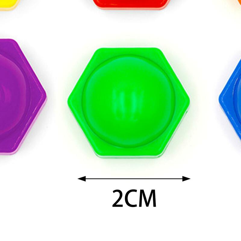120 Pieces Hexagon Shape Blocks Sensory Color Cognition Portable Sorting Toy Montessori for Games Playroom Home Activity Travel