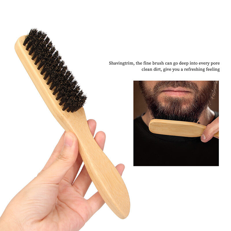 Men Styling Comb Beard Hair Brush Face Massage Shaving Comb Barber Anti-knots Moustache Brush Professional Wooden Comb