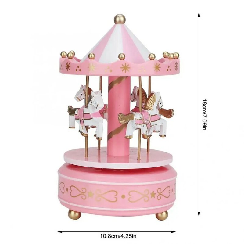 Merry-Go-Round Music Box Toy para Criança, Baby Game, Home Decor, Carrossel Horse, Natal, Casamento, Presente de aniversário