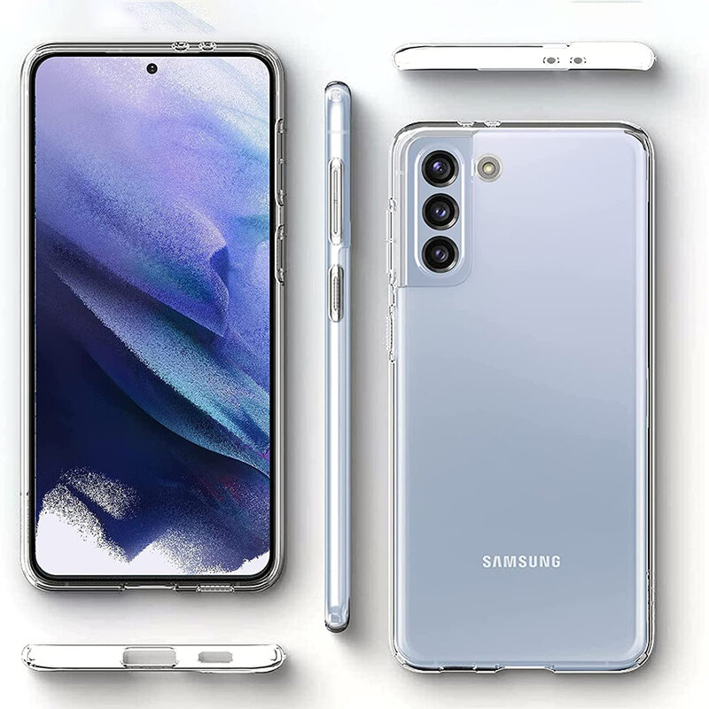 Coque en silicone souple ultra mince pour Samsung Galaxy, coque arrière transparente en TPU, S23, S22, S21, S20 FE, Note 20, Ultra 10 Plus