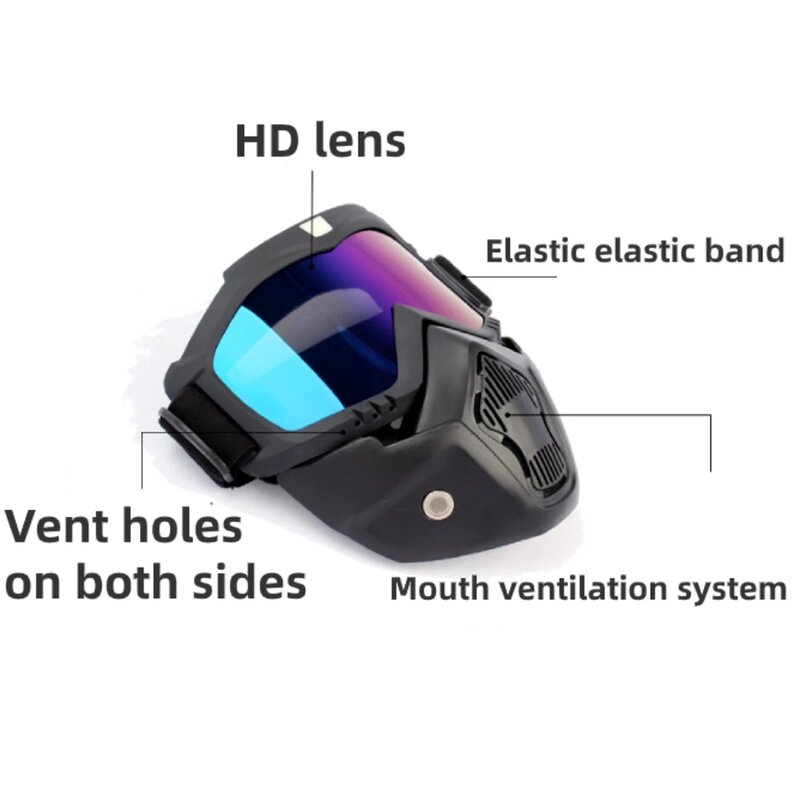 Gafas de Airsoft de alta calidad, máscara táctica de cara completa, lente HD, banda elástica para protección de juegos CS