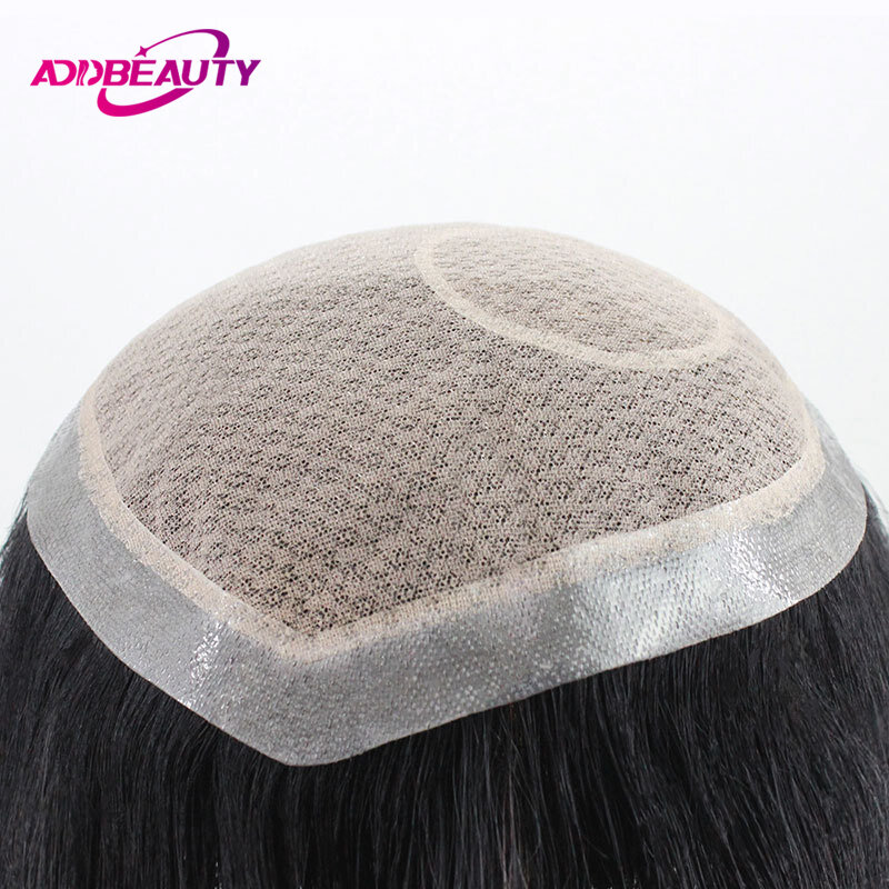 New Arrival Men Toupee Human Hair Silk Top Indian Human Hair Wig for Man 100% Human Hair System Straight Natural Color Hairpiece