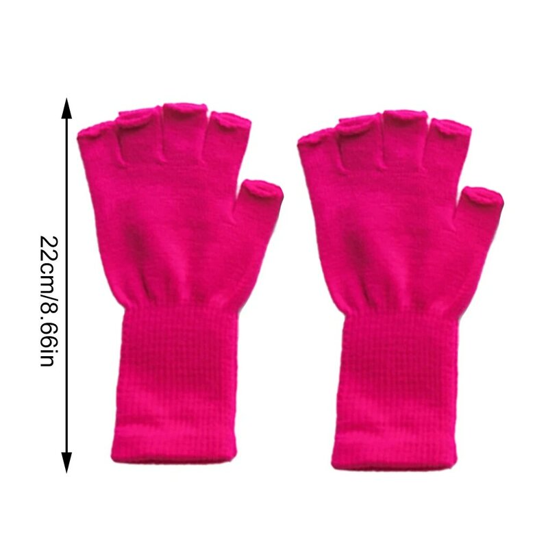 1 пара перчаток без пальцев эластичные однотонные длинные перчатки для улицы
