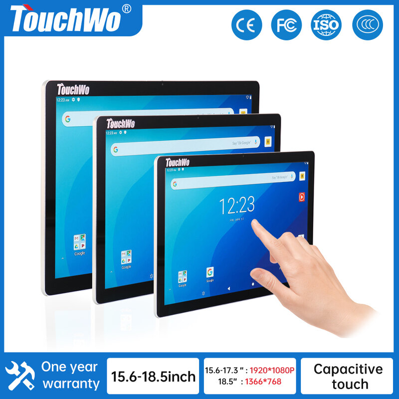 15.6/17.3/18.5 Inch All-In-One Touch Panel Industriële Pc Android 11 Window 10 Hdmi Muur Mount Touchscreen Waterdichte Monitor