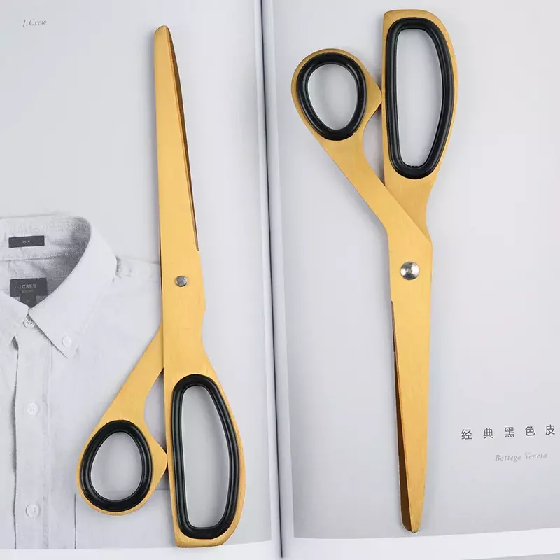 Dari kuningan emas gunting Sekolah gunting asimetris desain minimalis gunting rumah tangga alat tulis Kawaii Korea