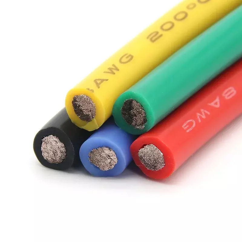 Cable de silicona suave para batería de coche, cableado eléctrico resistente al calor, 26, 24, 22, 20, 18, 16, 14, 12, 10, 8, 6, 4, 2AWG, 1/5/10m