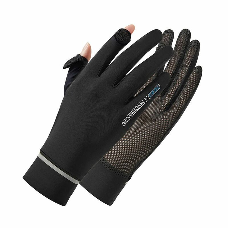 Women Female Thin Sunscreen Ice Silk Gloves Anti-UV Gloves Sun Protection Gloves Mittens