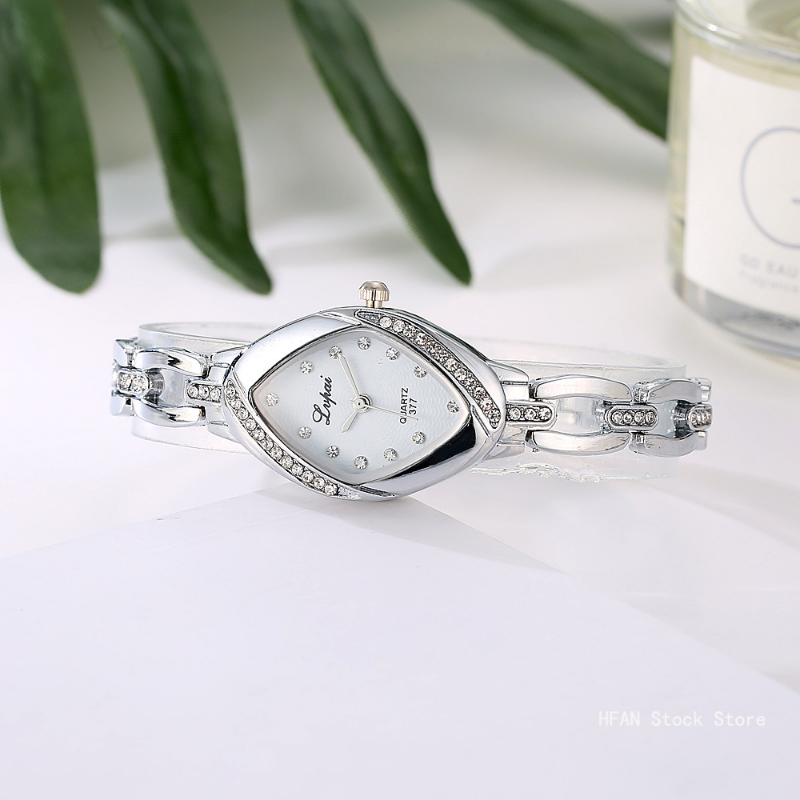 Relógio de pulseira incrustada de diamantes para mulheres, moda feminina, mercado atacadista