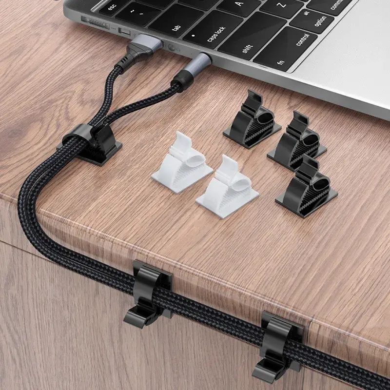 60/30/10PCS Adjustable Cable Management Clips Adhesive Cable Organizer Sticky Wire Clips Cord Holder for TV PC Ethernet Cable