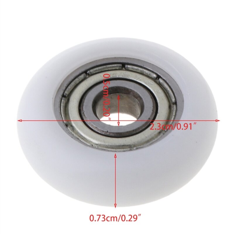 10 Pcs Nylon Plastic Pulley Circular Guide Bearing Pulley for Shower Room