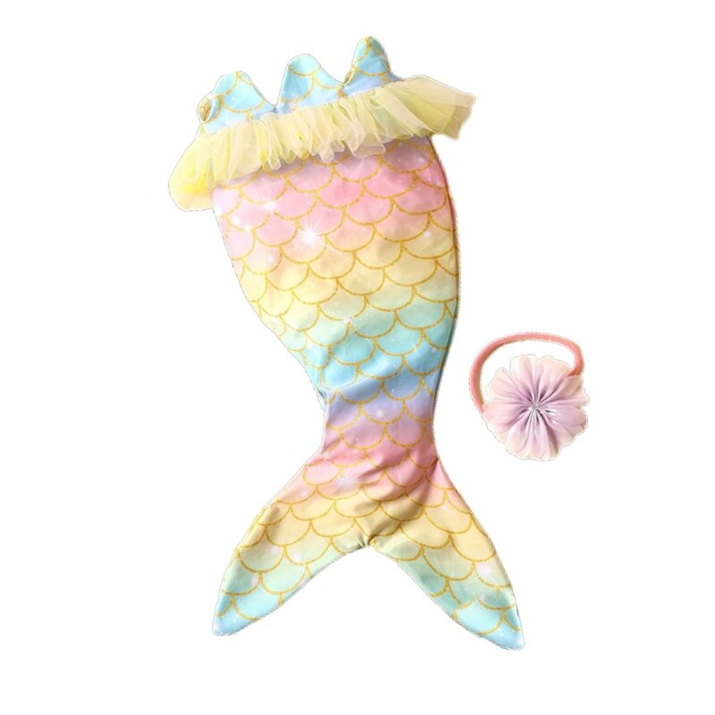Newborns Photo Props Headband & Mermaids Tail Jumpsuit Photostudio Accessories