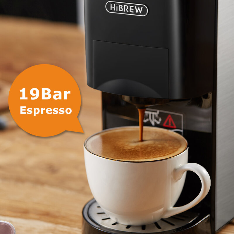 HiBREW Coffee Machine Cafetera Hot/Cold 5 in1 Multiple 19Bar Dolce Gusto Milk & Nexpresso Capsule ESE pod caffè macinato H3A
