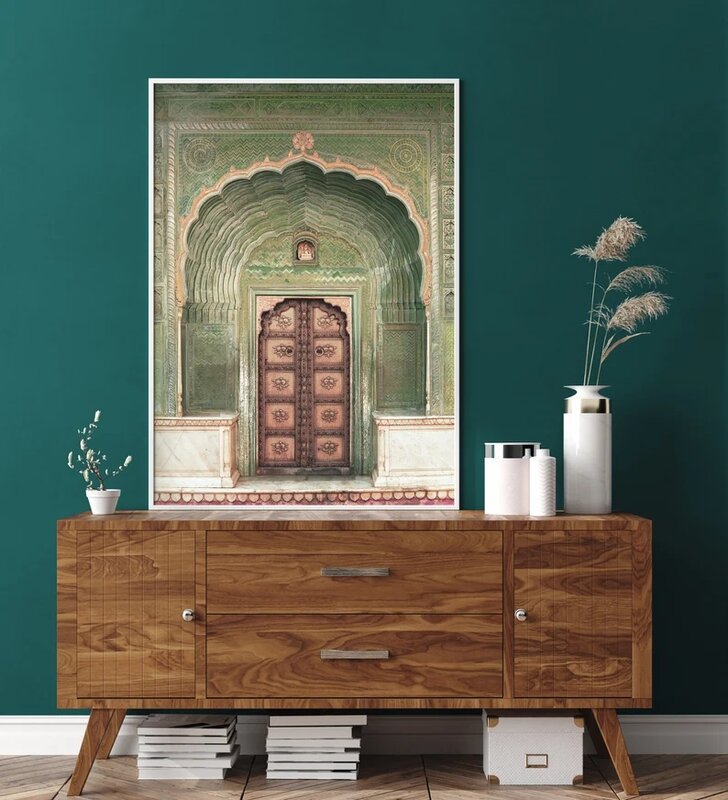 Марокканская дверь Арабский стиль архитектура холст живопись исламские плакаты настенные картины для гостиной домашний декор