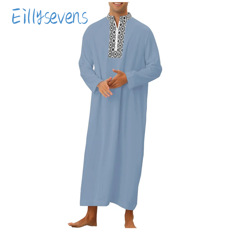 Abito da uomo quotidiano causale tutto-fiammifero Pullover regolare chiusura con cerniera abbigliamento Casual Home Outdoor Party comodo abito musulmano dritto