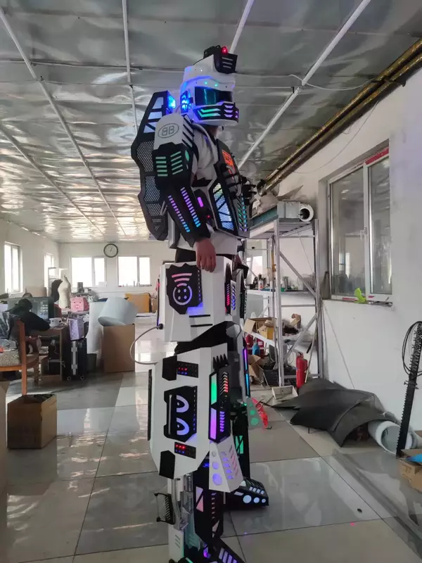 Nieuwste Led Verlichting Palen Rollator Robot Kostuums Kryoman Podiumshowpakken Gevormd Netjes Feestjes Geleid