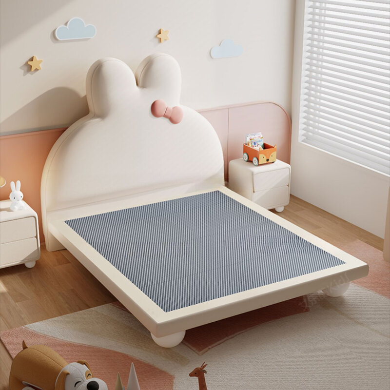 Cute Pretty Childrens Bed Modern Unique Luxury Leather Bed Comferter Queen Cama Infantil Furniture Home