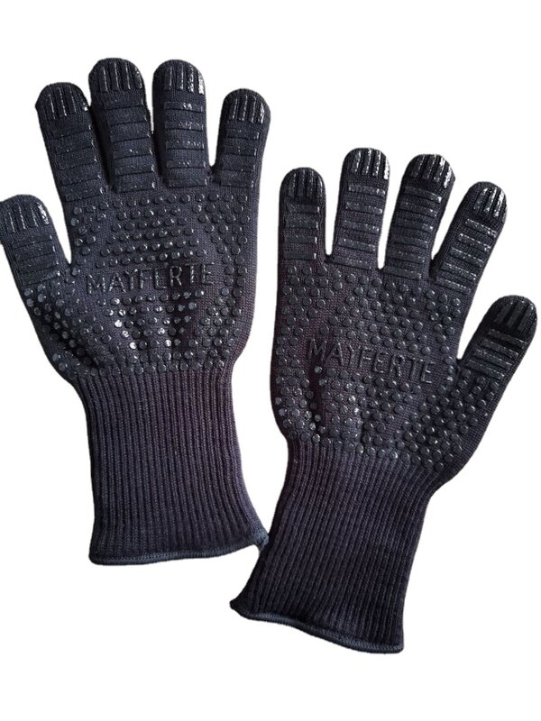 1Hand backen Top flappen Handschuhe Grill Silikon handschuhe Hoch temperatur Verbrüh schutz Grad Isolierung Grill Mikrowelle