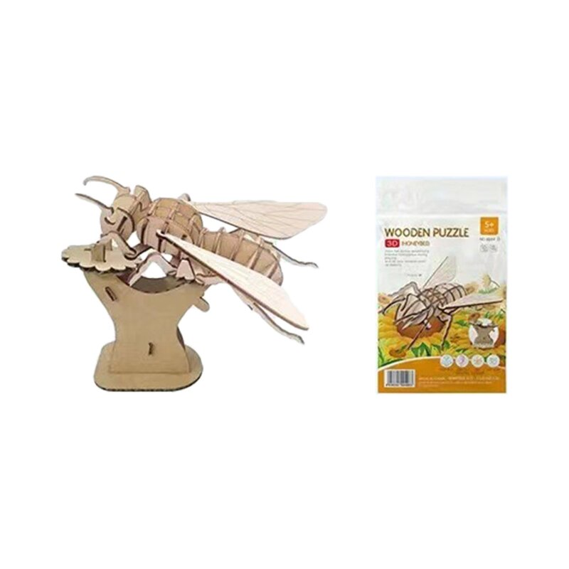 3D Holzpuzzle Tier für Insekt DIY Zusammengebautes Miniaturmodell Puzzle