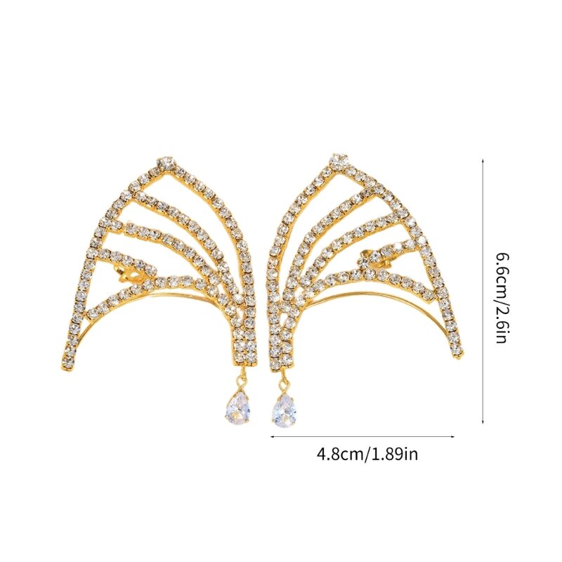 Brincos elegantes com clipe orelha borboleta sem piercing joias para mulheres HXBA